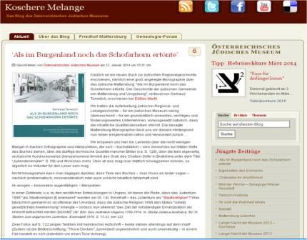 Screenshot: Blog Österreichisches Jüdische Museum