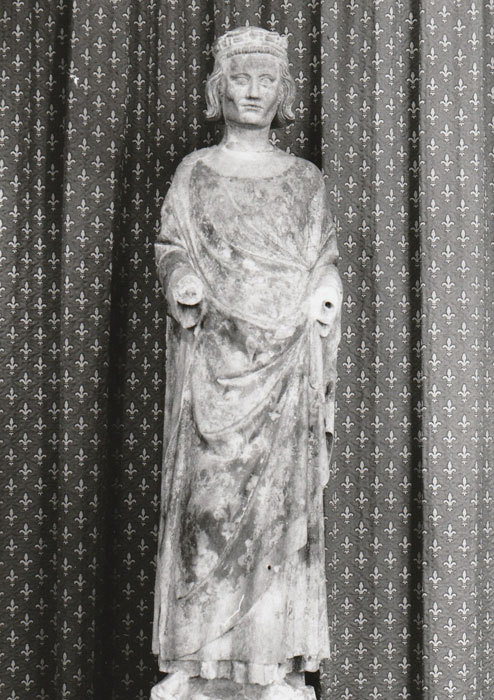Ludwig IX. der Heilige, Statue in der Pfarrkirche von Mainneville. Deutungskämpfe
